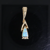 Opal Pendant Triangle Inlaid Design with .06ctw Round Diamonds