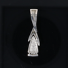 Opal Pendant Triangle Inlaid Design with .06ctw Round Diamonds