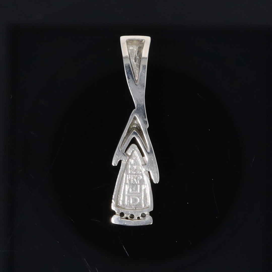 Opal Pendant Triangle Inlaid Design with .06ctw Round Diamonds