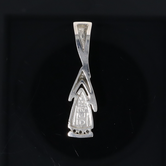 Opal Pendant Triangle Inlaid Design with .06ctw Round Diamonds