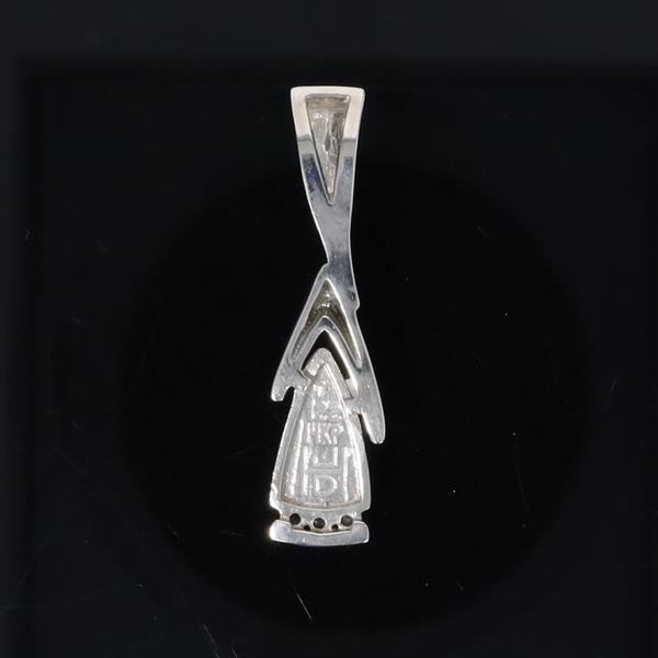 Opal Pendant Triangle Inlaid Design with .06ctw Round Diamonds