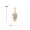 Gold Quartz Pendant Shield Shape Inlaid Pendant with .02ct Diamond