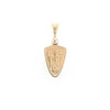 Gold Quartz Necklace Shield Shape Inlaid Pendant with .02ct Diamond