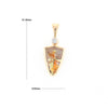 Gold Quartz Necklace Shield Shape Inlaid Pendant with .02ct Diamond