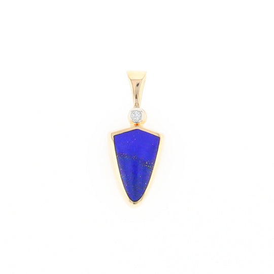 Lapis Shield Shaped Inlaid Pendant