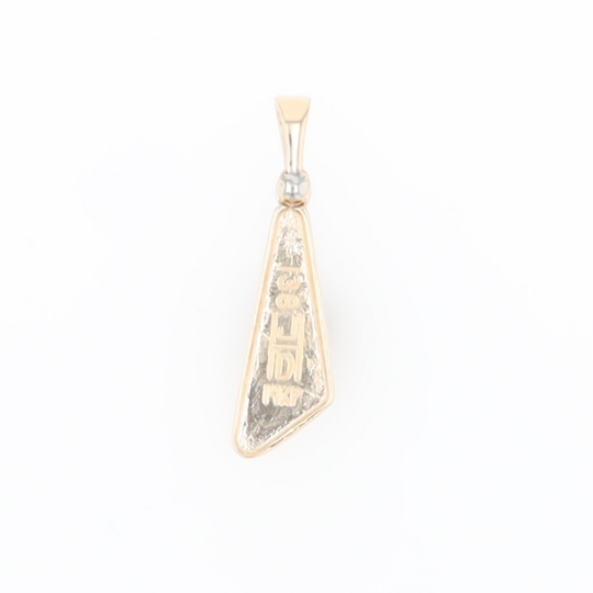 Triangular Gold Quartz Pendant - G2