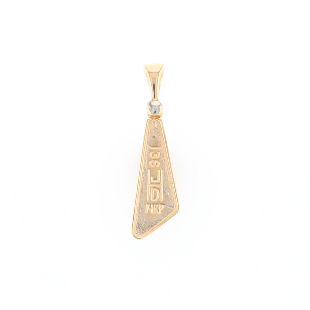 Triangular Gold Quartz Pendant - G2