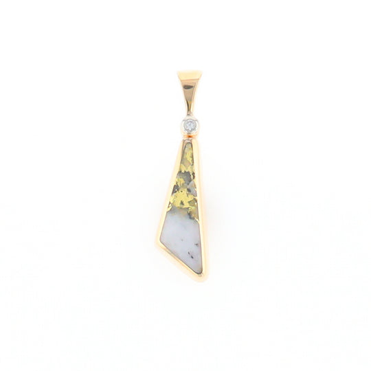 Triangular Gold Quartz Pendant - G2