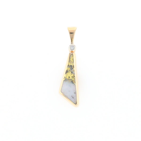 Triangular Gold Quartz Pendant - G2