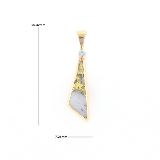 Triangular Gold Quartz Pendant - G2