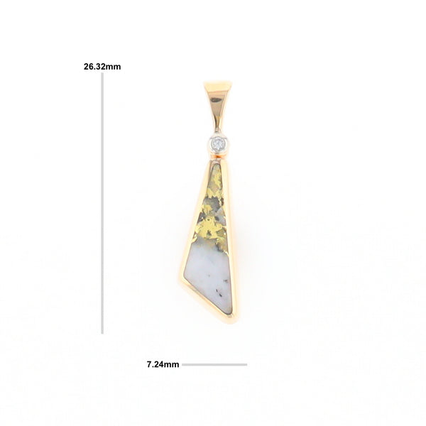 Triangular Gold Quartz Pendant - G2