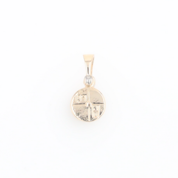 Round Gold Quartz Inlaid Pendant