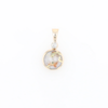 Round Gold Quartz Inlaid Pendant