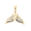 Whale Tail Necklaces Natural Gold Quartz Double Sided Inlaid Pendant