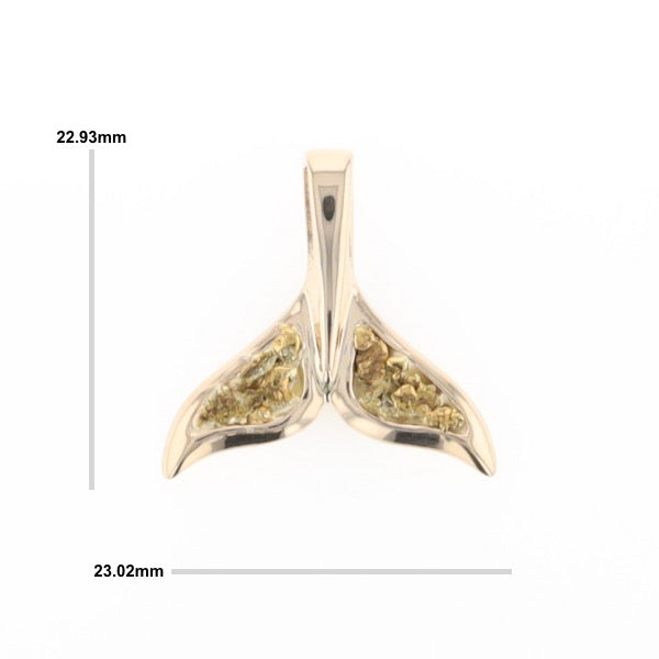 Whale Tail Natural Nuggets Double Inlaid Sea Life Pendant