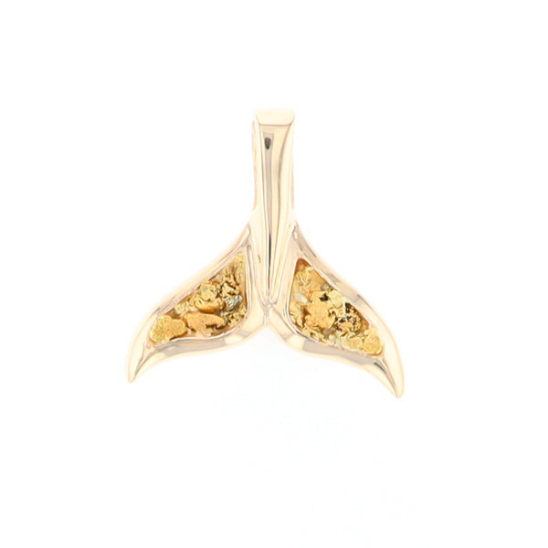 Whale Tail Necklaces Natural Nuggets Double Inlaid Sea Life Pendant