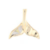 Whale Tail Necklaces Single Sided Gold Quartz Inlaid Sea life Pendant
