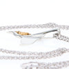 Whale Tail Natural Nuggets Inlaid Sea Life Medium White Gold Pendant