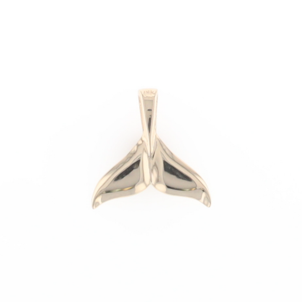 Whale Tail Gold Quartz Double Sided Inlaid Sea Life Pendant