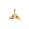 Whale Tail Necklaces Natural Gold Quartz and Nuggets Inlaid Pendant