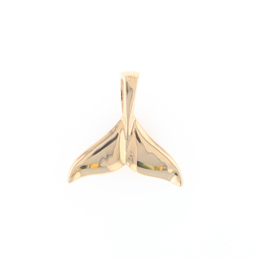 Small Whale Tail Gold Quartz and Gold Nugget Pendant