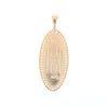 Gold Quartz Necklace 0.96ctw Halo Diamond Oval Inlaid Pendant