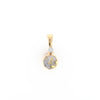 Gold Quartz Necklace Round Inlaid Pendant with .02ct Round Diamond