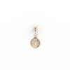 Gold Quartz Necklace Round Inlaid Pendant with .02ct Diamond