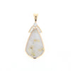 Gold Quartz Necklace Pear Shape Inlaid Pendant with .15ctw Diamonds