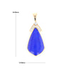 Natural Lapis pendant, tear drop inlaid design, 0.15ctw diamonds