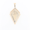Gold Quartz Necklace Kite Shape Inlaid Pendant with .27ctw Diamonds
