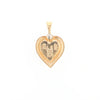 Gold Quartz Heart Shape Inlaid Pendant with .02ct Diamond