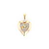 Gold Quartz Heart Shape Inlaid Pendant with .02ct Diamond