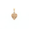 Gold Quartz Necklace Heart Inlaid Design Pendant with .02ct Diamond