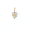 Gold Quartz Necklace Heart Inlaid Design Pendant with .02ct Diamond