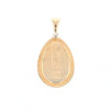 Gold Quartz Necklace Pear Shape Inlaid Pendant with .02ct Diamond