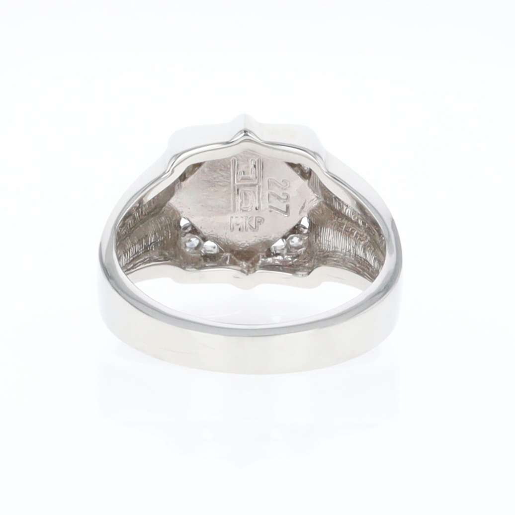 Natural Moonstone ring diamond shape inlaid design with .16ctw round diamonds