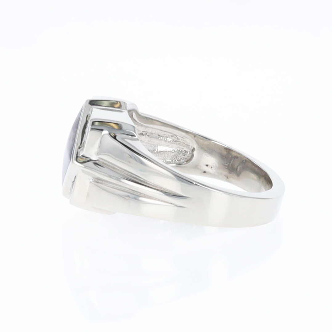 Natural Moonstone ring diamond shape inlaid design with .16ctw round diamonds