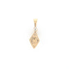 Gold Quartz Necklace Diamond Shape Inlaid Pendant with .02ct Diamond