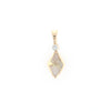 Gold Quartz Necklace Diamond Shape Inlaid Pendant with .02ct Diamond