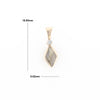 Gold Quartz Necklace Diamond Shape Inlaid Pendant with .02ct Diamond