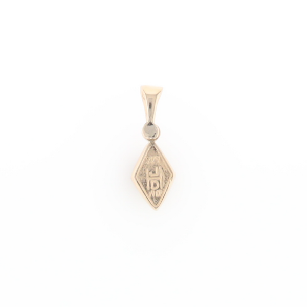Gold Quartz Necklace Kite Shape Inlaid Pendant with .02ct Diamond