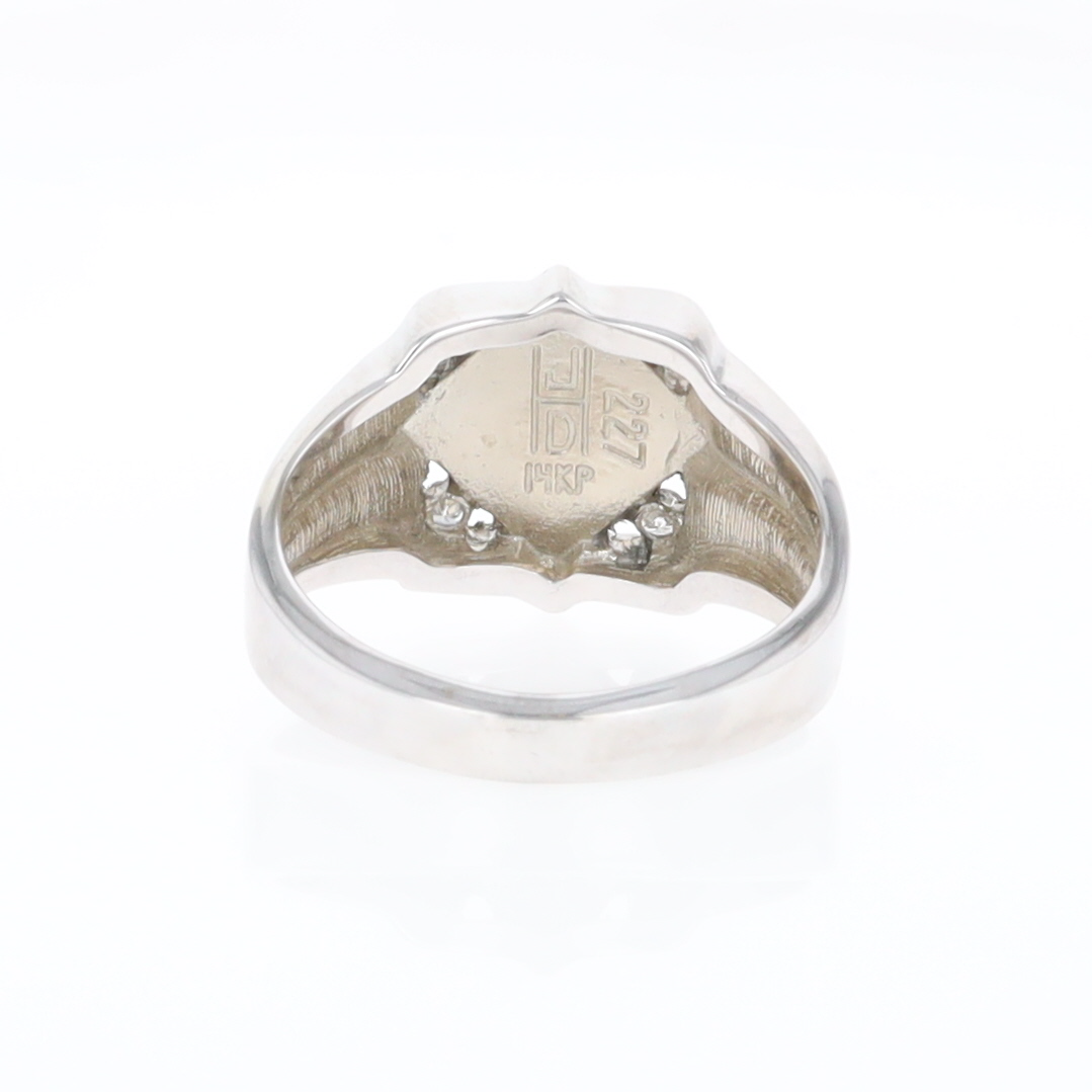 Natural pietersite ring diamond shape inlaid design with .16ctw round diamonds