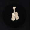 Opal Pendant Sandals Double Inlaid Design with .02ct Round Diamond
