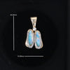 Opal Pendant Sandals Double Inlaid Design with .02ct Round Diamond