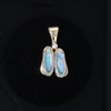 Opal Pendant Sandals Double Inlaid Design with .02ct Round Diamond