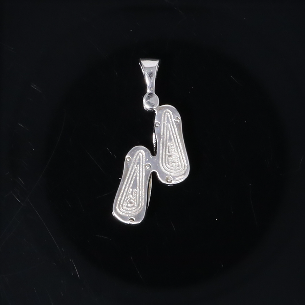 Opal Pendant Sandals Double Inlaid Design with .02ct Round Diamond
