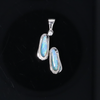 Opal Pendant Sandals Double Inlaid Design with .02ct Round Diamond