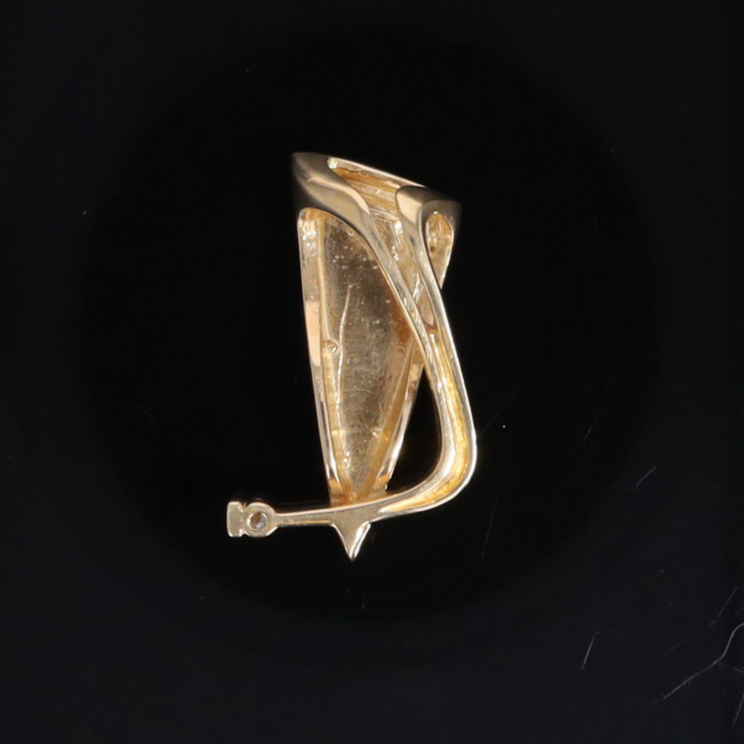 Opal Pendant Triangle Inlaid Design with .06ct Round Diamond