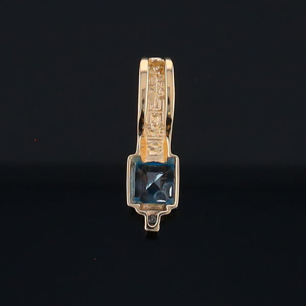 Opal Pendant Rectangle Inlaid with Peridot and 0.03ctw Round Diamond